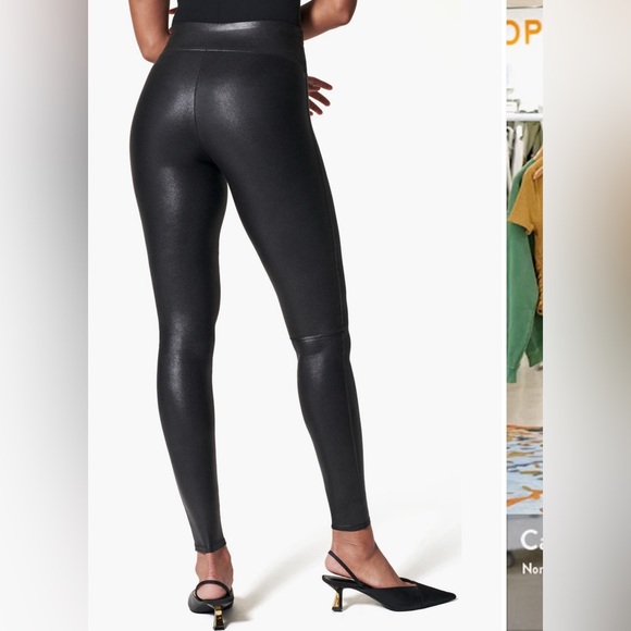 Spanx faux leather leggings, size xs - Picture 2 of 7